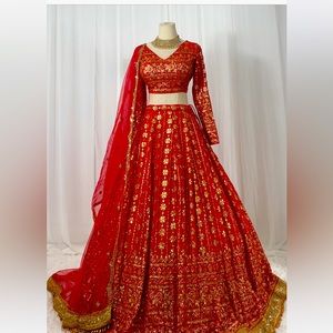 Designer Indian Pakistani Lehenga .